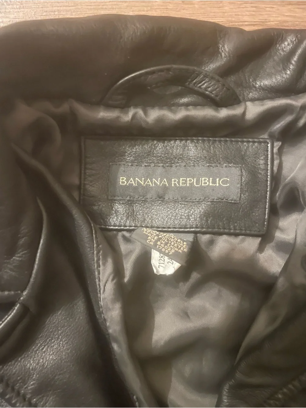 Banana Republic Black Leather Trench Coat